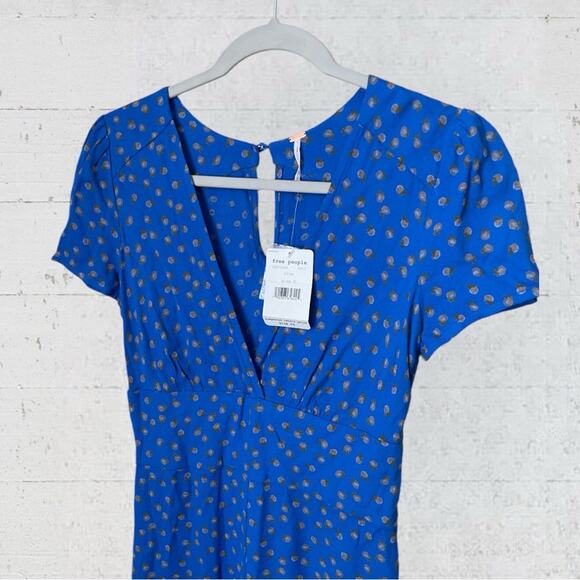 NWT Free People Mia Jumpsuit Blue Floral Size 0 - Picture 6 of 13